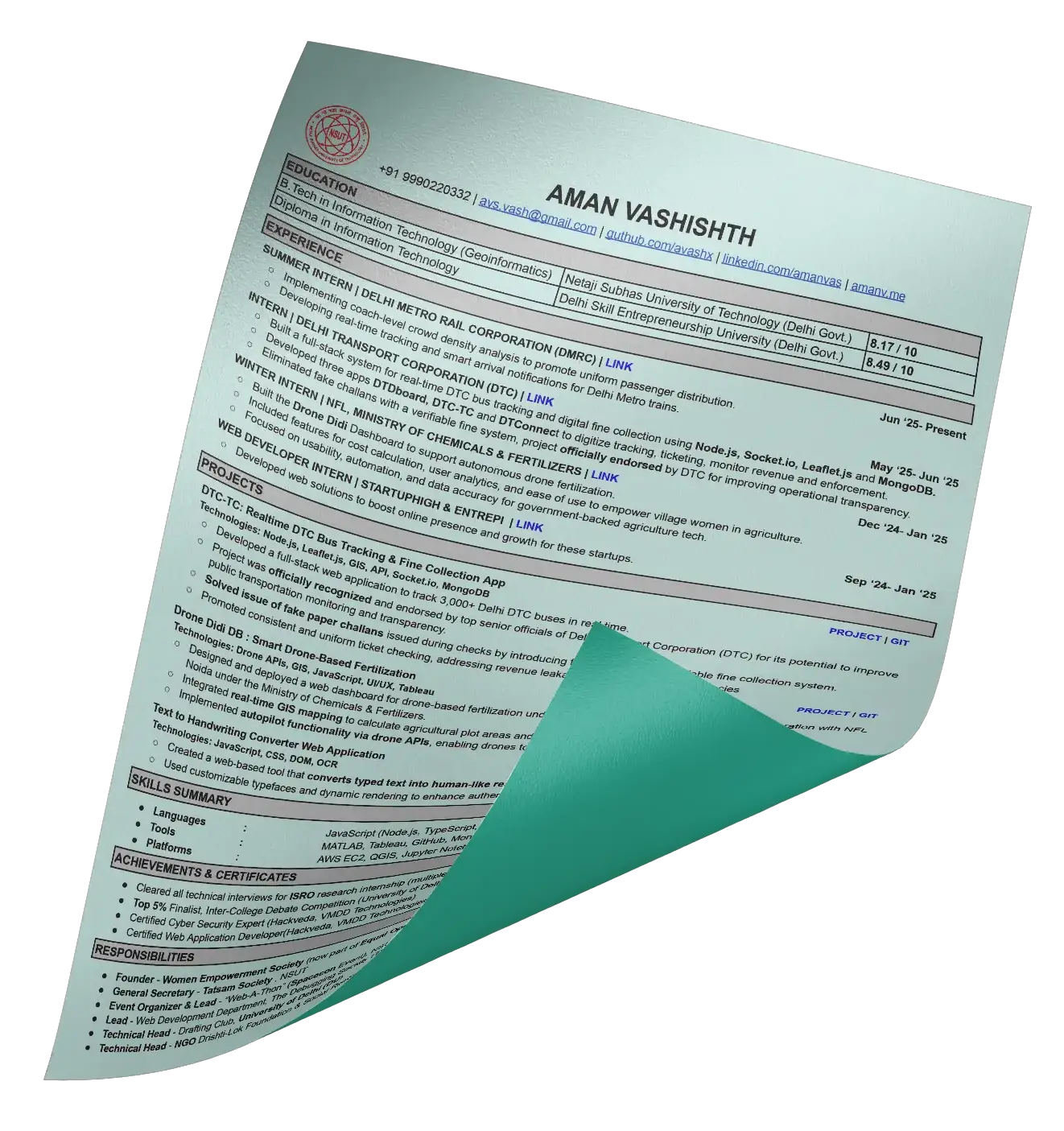Resume Page 1